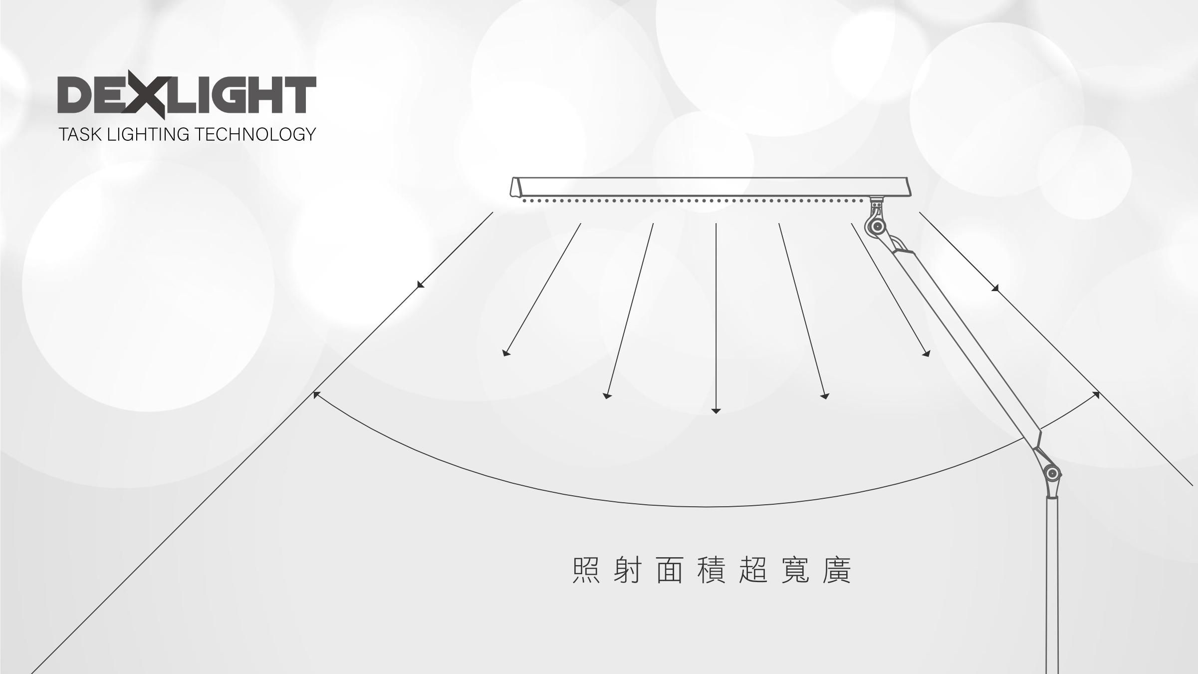 DEXLIGHT 德克斯檯燈 - Universe環宇 LED單臂立燈-座夾兩用-深灰色
