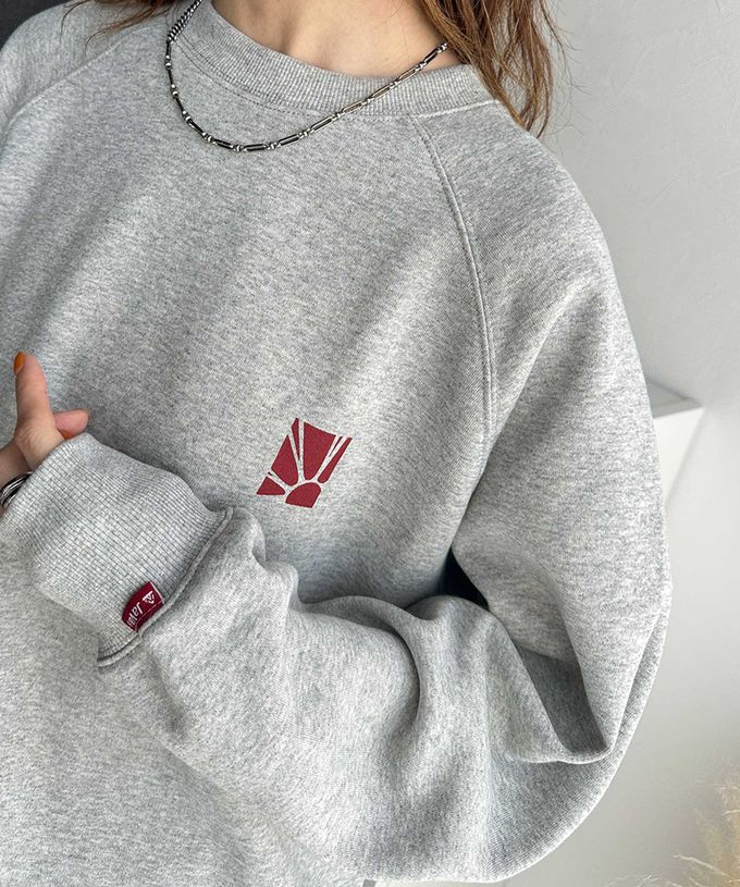 日本 Classical Elf - Java 背後美式logo裏起毛長袖上衣-米灰