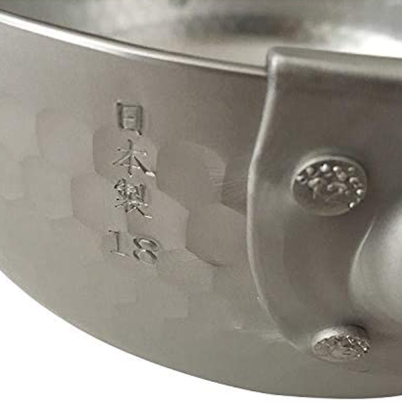 日本谷口金屬 - 日製雪平鍋鎚目含刻度紋附掛勾-不銹鋼 (18CM)