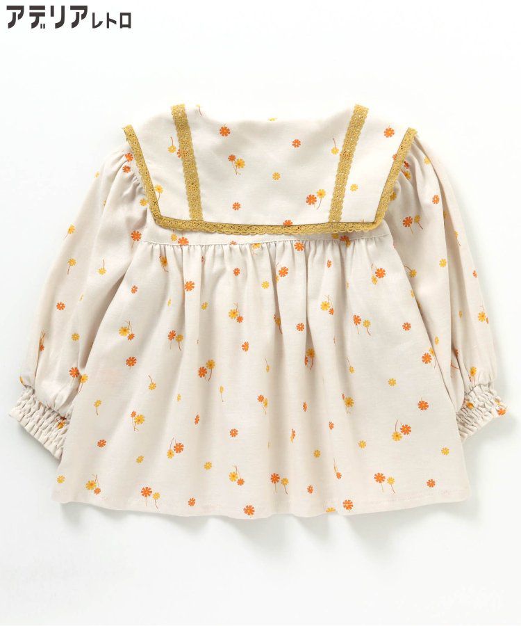 日本 BREEZE - 聯名款 昭和風文藝翻領長袖上衣-蒲公英點點-米白