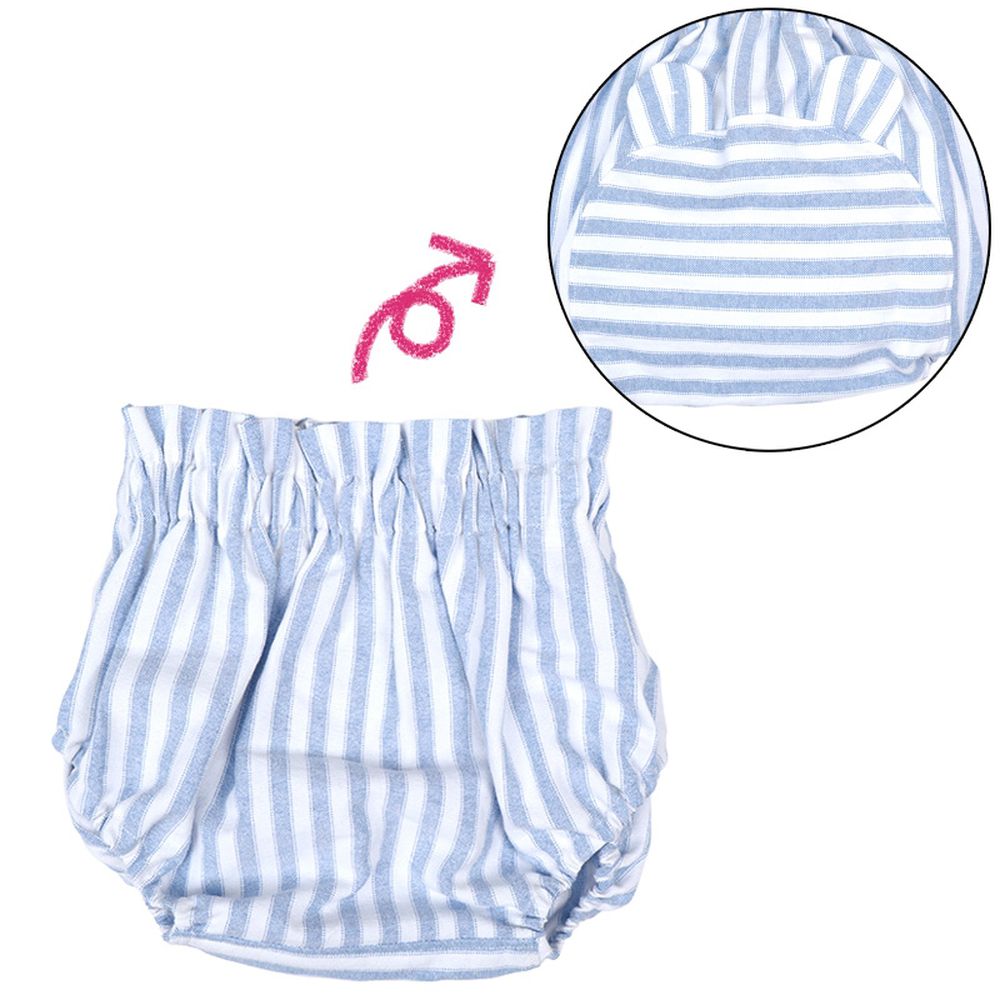 短褲-小熊-淺藍色