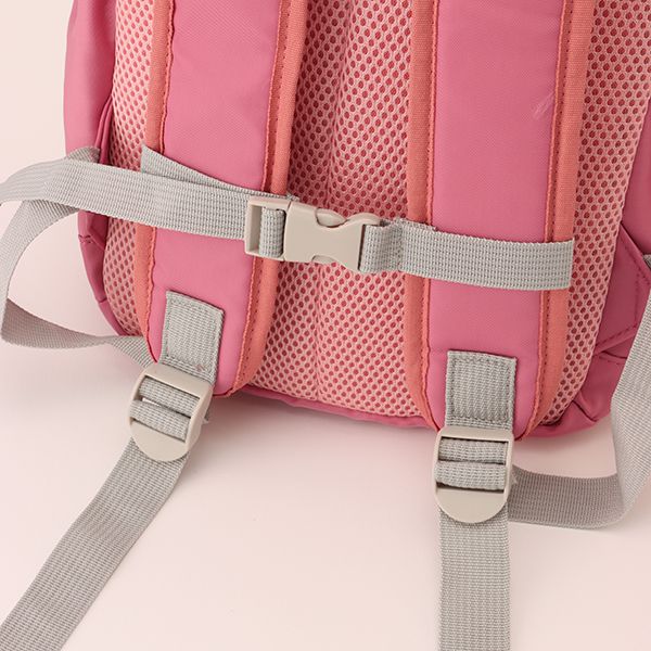 日本 petit main - 潑水加工硬挺帆布透氣背包-灰綠 (F)