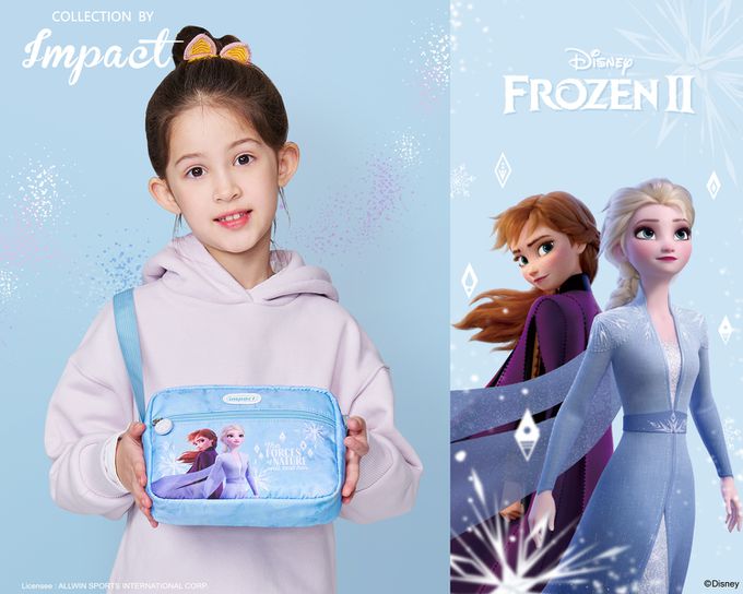 冰雪奇緣側背包-淡藍