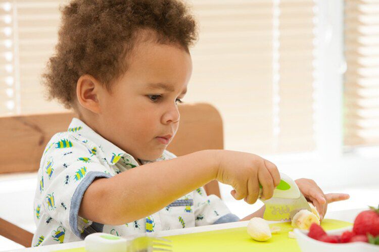 英國 Doddl - 人體工學嬰幼兒學習餐具刀-綠色