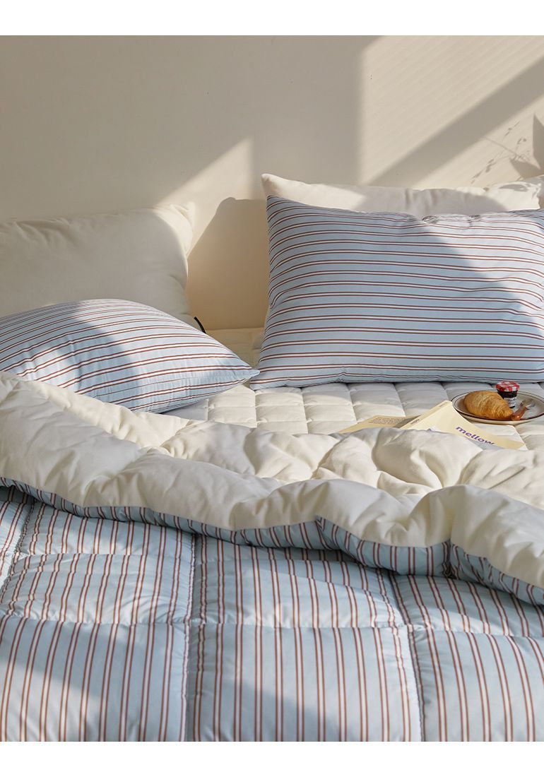 韓國 Maatila - 可水洗M2全方位抗菌防蟎棉被(冬被)-法式灰藍直紋