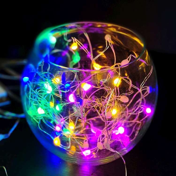 MODACore 摩達客 - 100燈LED大頭銅線燈串彩色光-USB電池盒兩用充電(贈遙控器)浪漫星星燈聖誕燈串