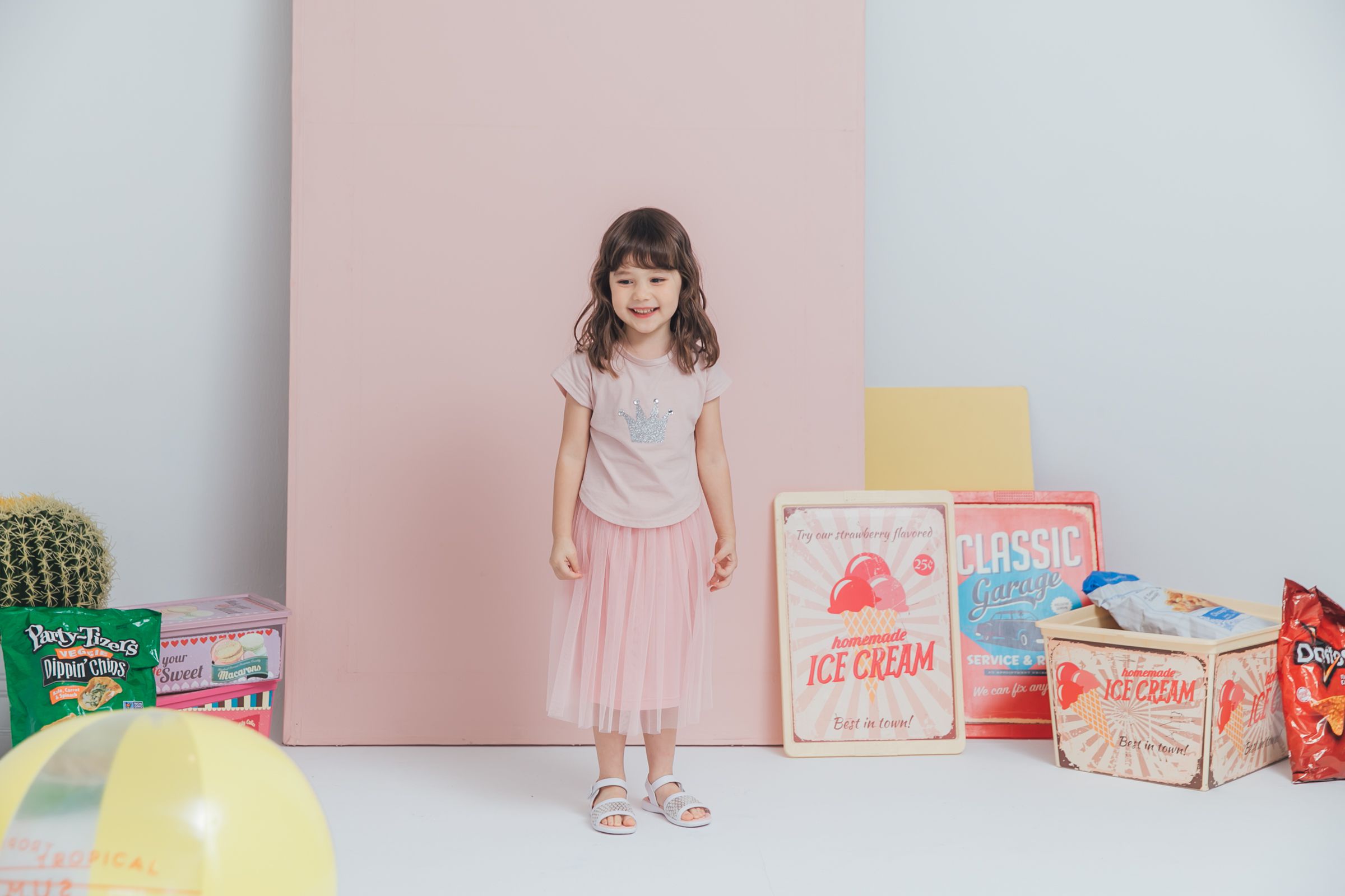 Peachy - 北鼻款*獨家訂製綿柔連身紗裙-細肩帶連身款-蜜桃粉