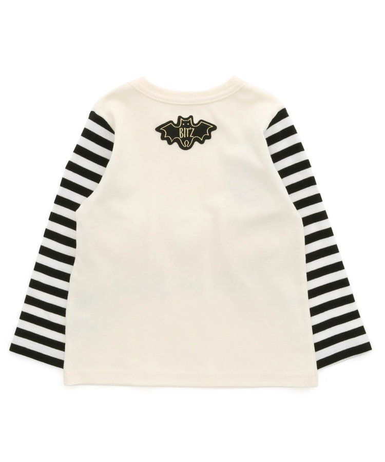 日本 BIT'Z - 萬聖節立體造型拼接長袖上衣-南瓜-白