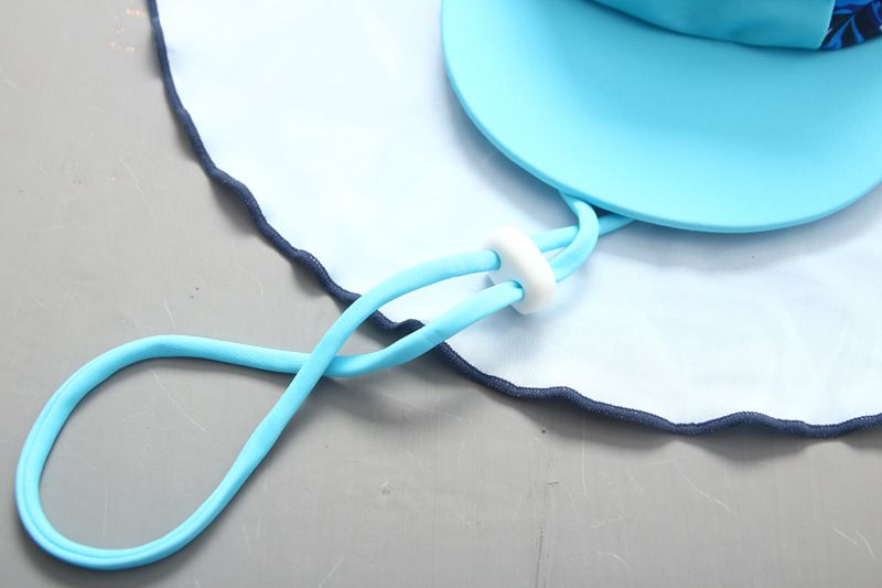 男寶長袖泳裝套裝(附帽子)-恐龍+葉子褲-深藍+淺藍