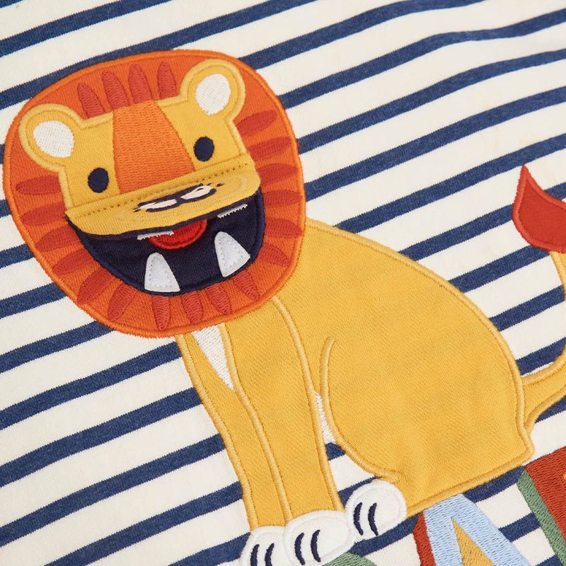 英國 JoJo Maman BeBe - 超優質嬰幼兒/兒童100％純棉短袖上衣/T-shirt/動物T-萬獸之王