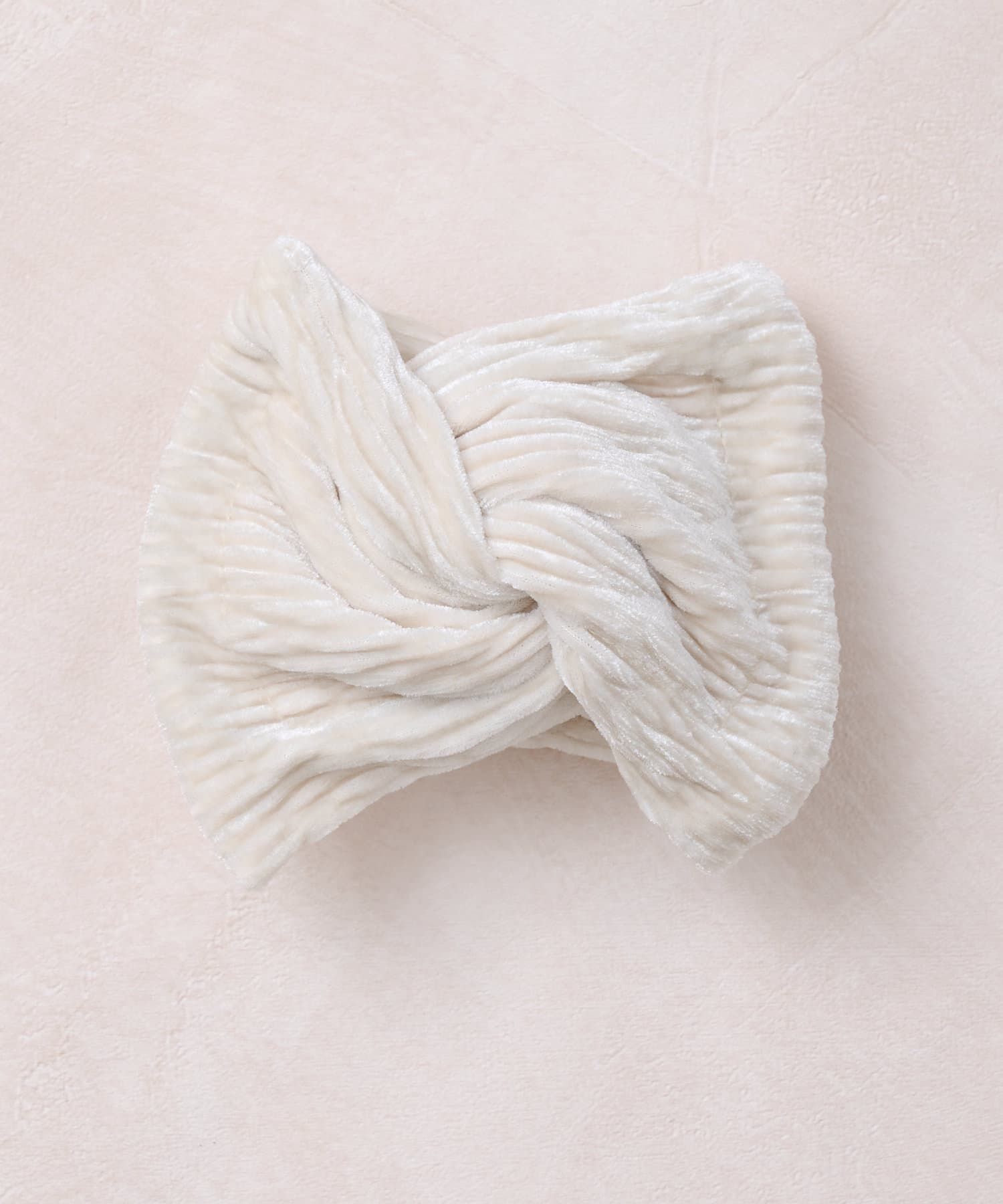 日本 Lattice - [日網熱銷] 簡單優雅紐結髮圈-光澤燈芯絨-米杏