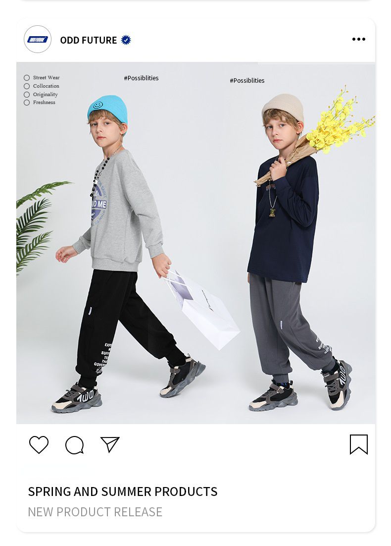 運動束口長褲-英文字母-黑色