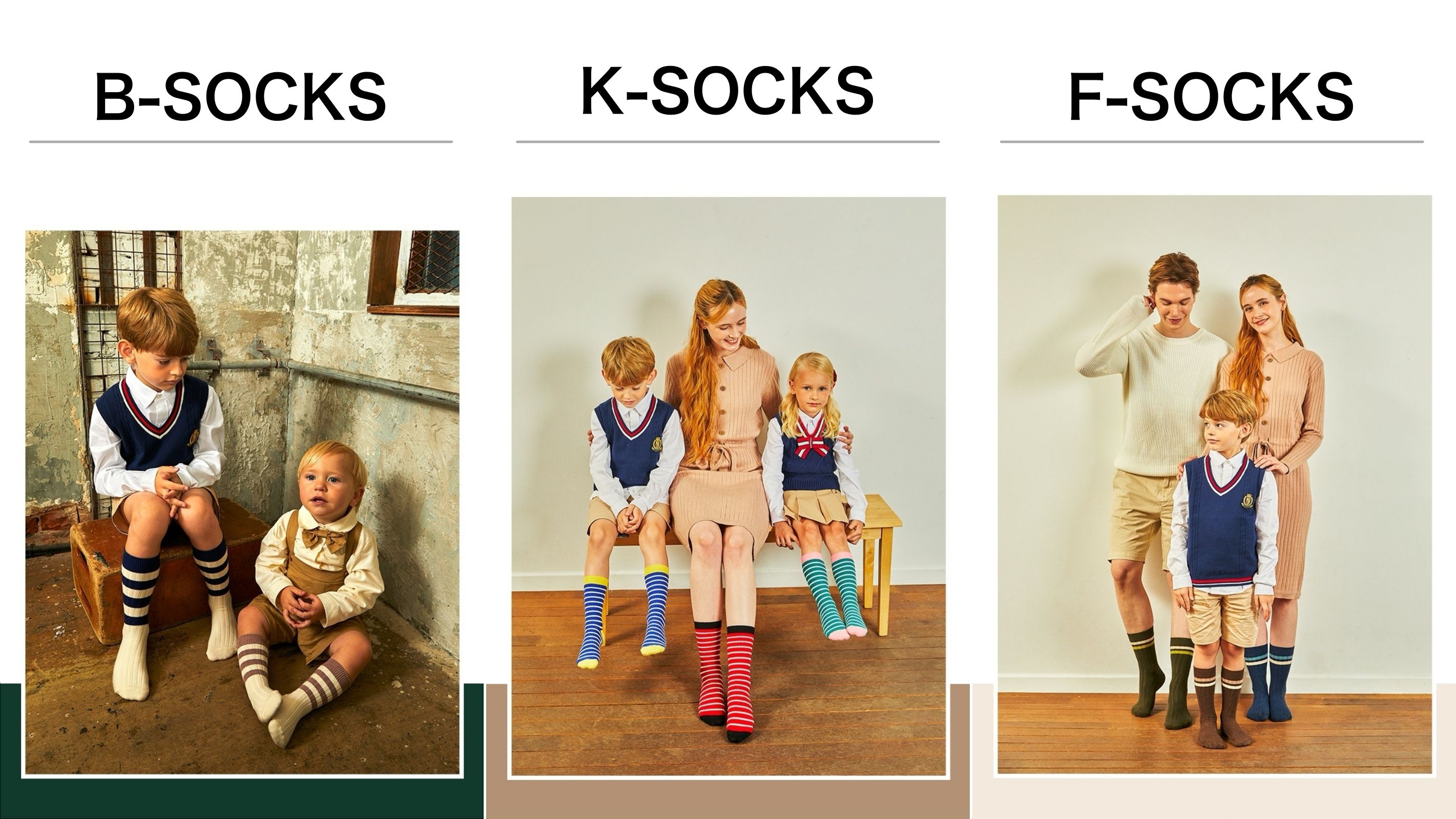 韓國 PAUL FRENZ - (3入組)韓製彈力中長筒襪-CHRIS