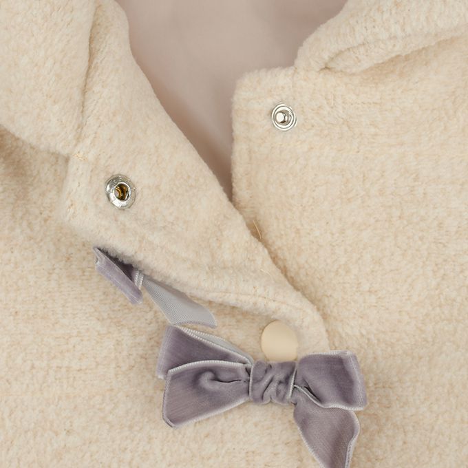 akachan honpo - 仿羔皮呢鋪棉夾克-淺卡其色