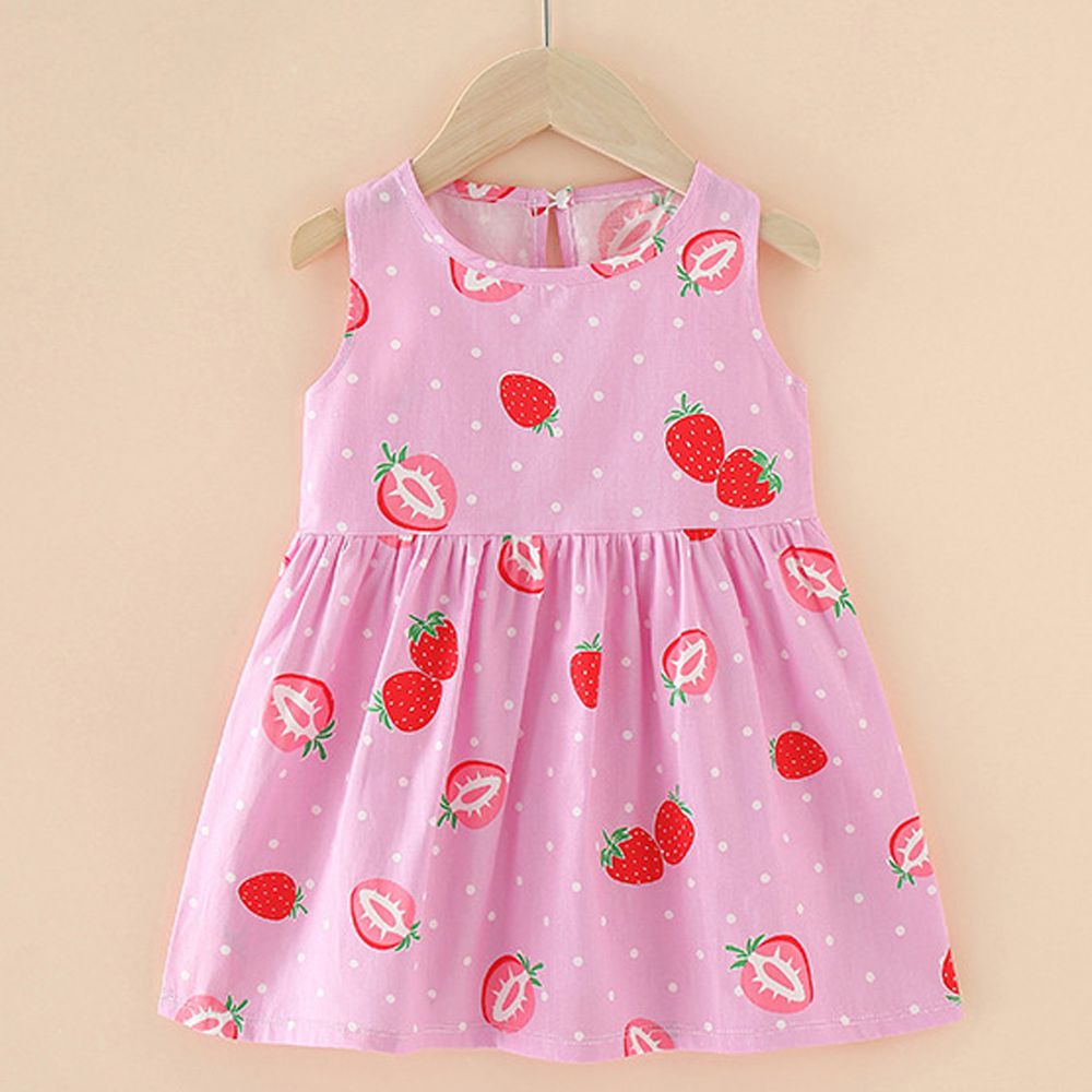 純棉涼爽娃娃洋裝-新鮮草莓
