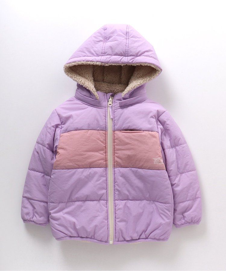 日本 BREEZE - [雙面穿]絨毛鋪棉繽紛保暖外套-黑系&迷彩