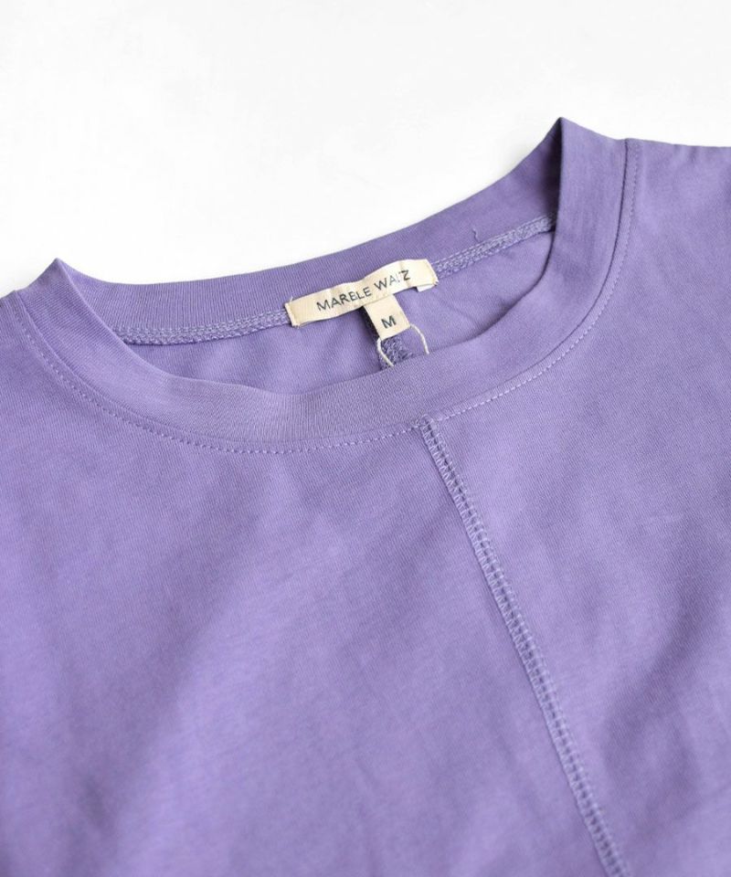 日本 zootie - 涼感機能 圓領泡泡五分袖洋裝-粉紫