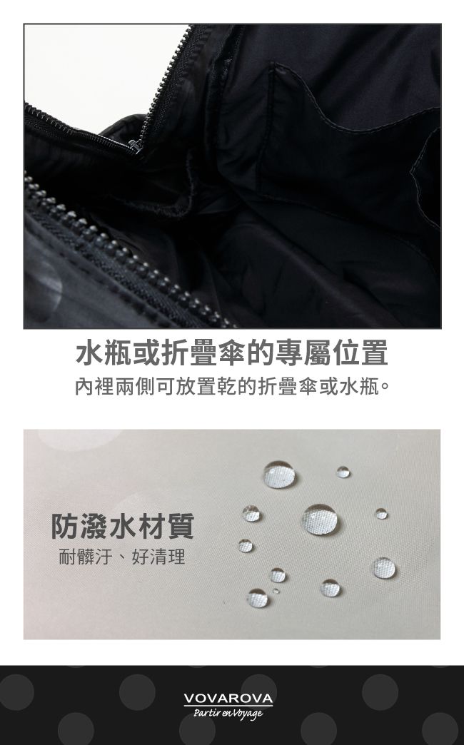 VOVAROVA - 漫步後背包-SHINY DOTTY 黑-黑 (29cmx12.5cmx40cm)