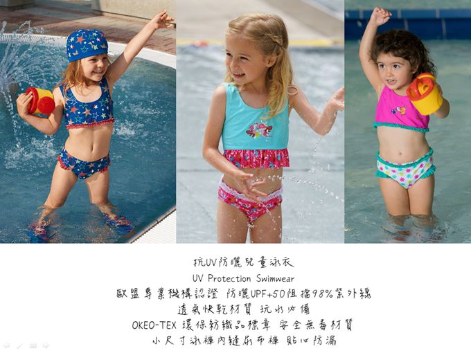 德國Playshoes - 抗UV防曬比基尼兩件組兒童泳裝-雛菊 (110/116)
