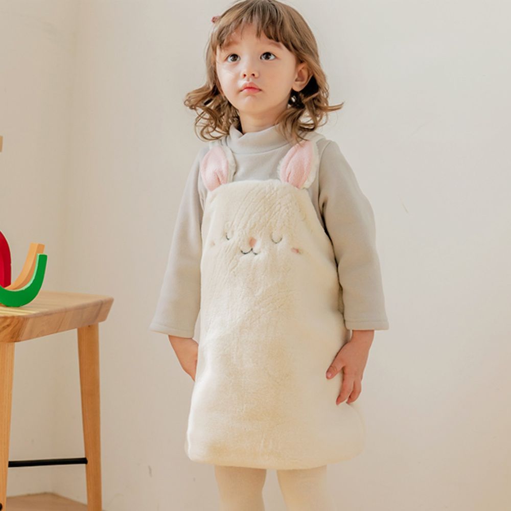 韓國 Bebezoo - 假兩件絨毛兔兔洋裝