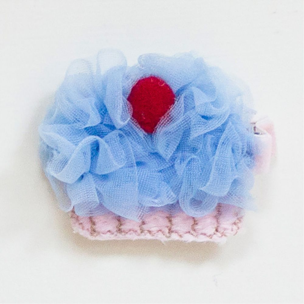 美國 Chic Baby Rose - 手工髮夾_櫻桃杯子蛋糕款-天空藍 (單一尺寸)