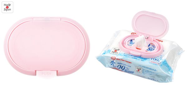 akachan honpo - FUTAP按壓式濕紙巾蓋MIJ-粉紅色