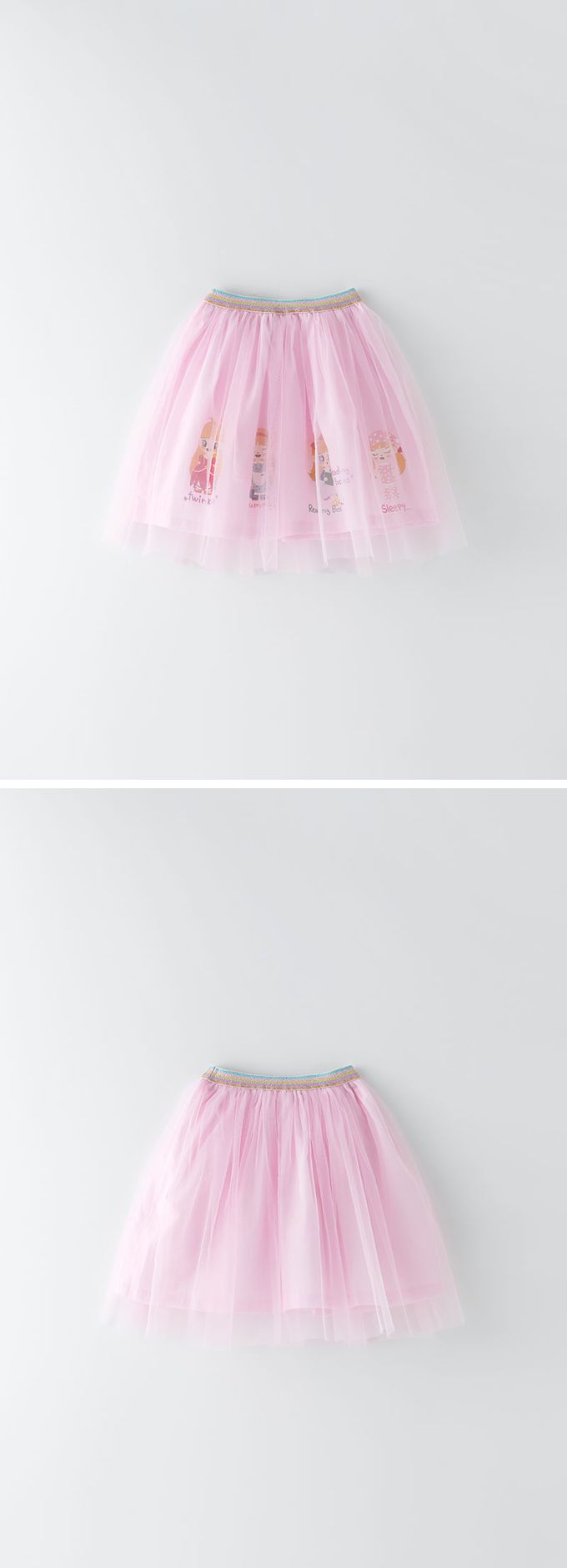 韓國 OZKIZ - 立體小女孩印澎澎紗裙-粉