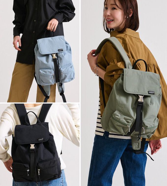 日本 LIZDAYS - 輕量簡約防潑水多口袋後背包-深灰 (30x35cm)