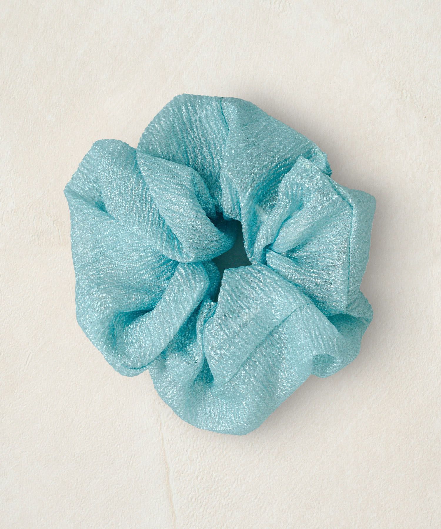 日本 Lattice - 質感皺縮光澤感大腸圈/髮圈-綠松石