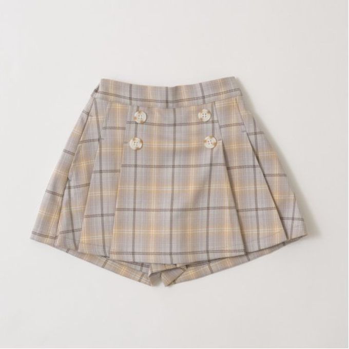 日本 Lycee mine - 學院風俏麗格紋褲裙-蘇格蘭格紋-藍