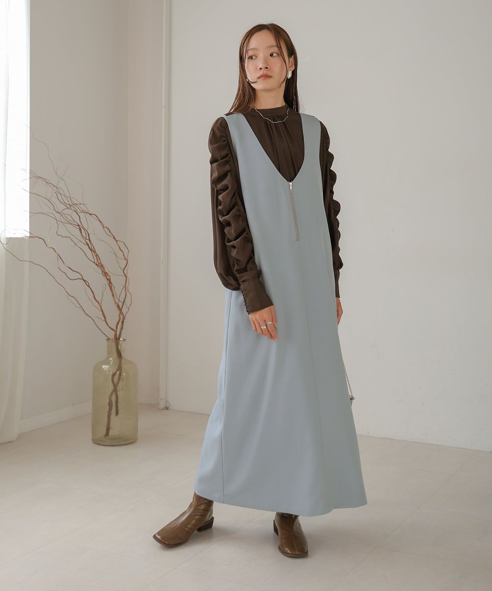 日本 Bab - 2WAY設計修身背心裙-水藍