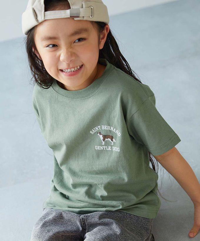 日本 devirock - 純棉定番短袖上衣-小狗LOGO-霧綠