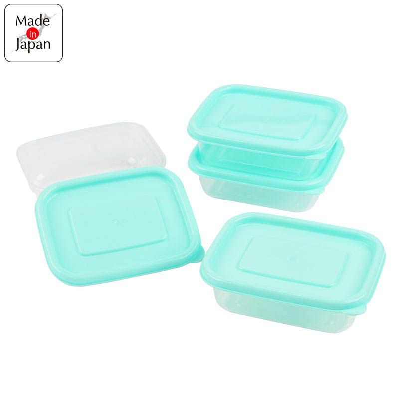 akachan honpo - 離乳食品保存容器-方形M號-綠色-4個入/100ml