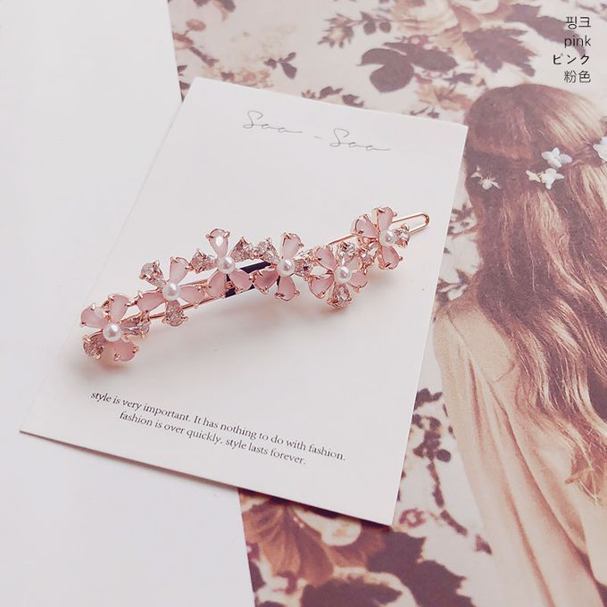 韓國 Soo&Soo - 粉紅愛戀浪漫髮夾-粉 (7.5cm)