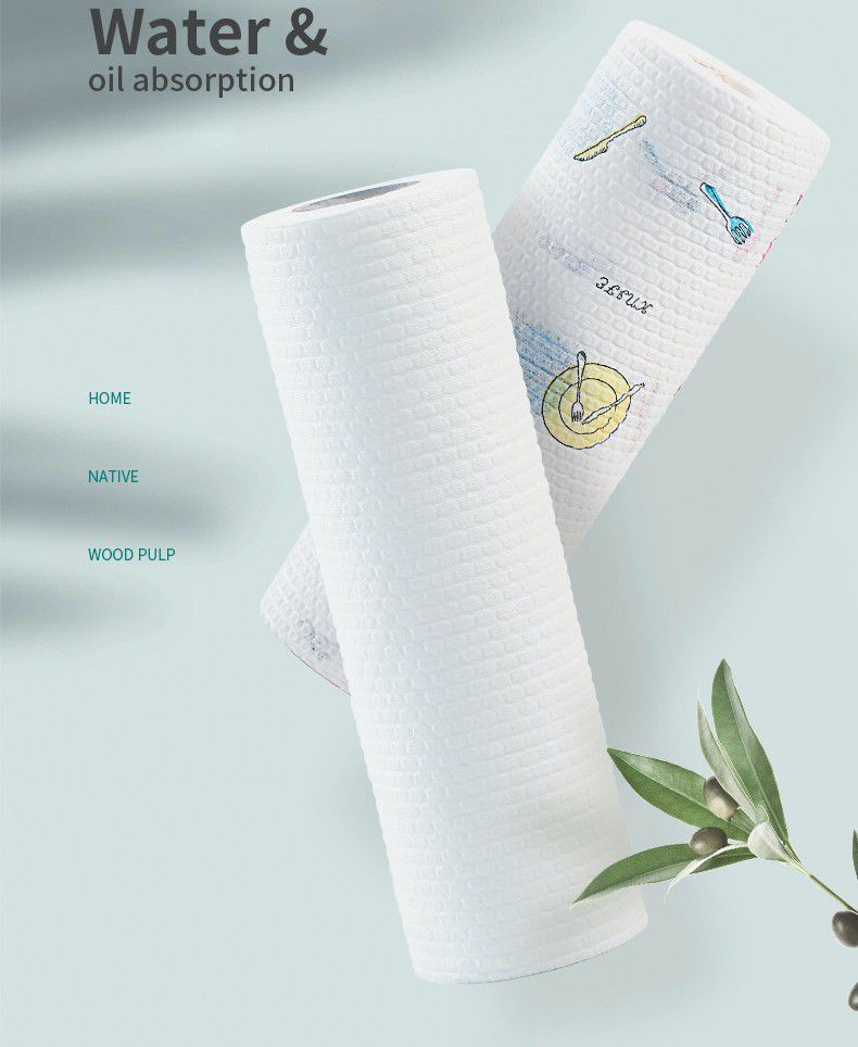 廚房懶人抹布(乾濕兩用無紡布巾)-卷筒式-純白 (約50張/卷)