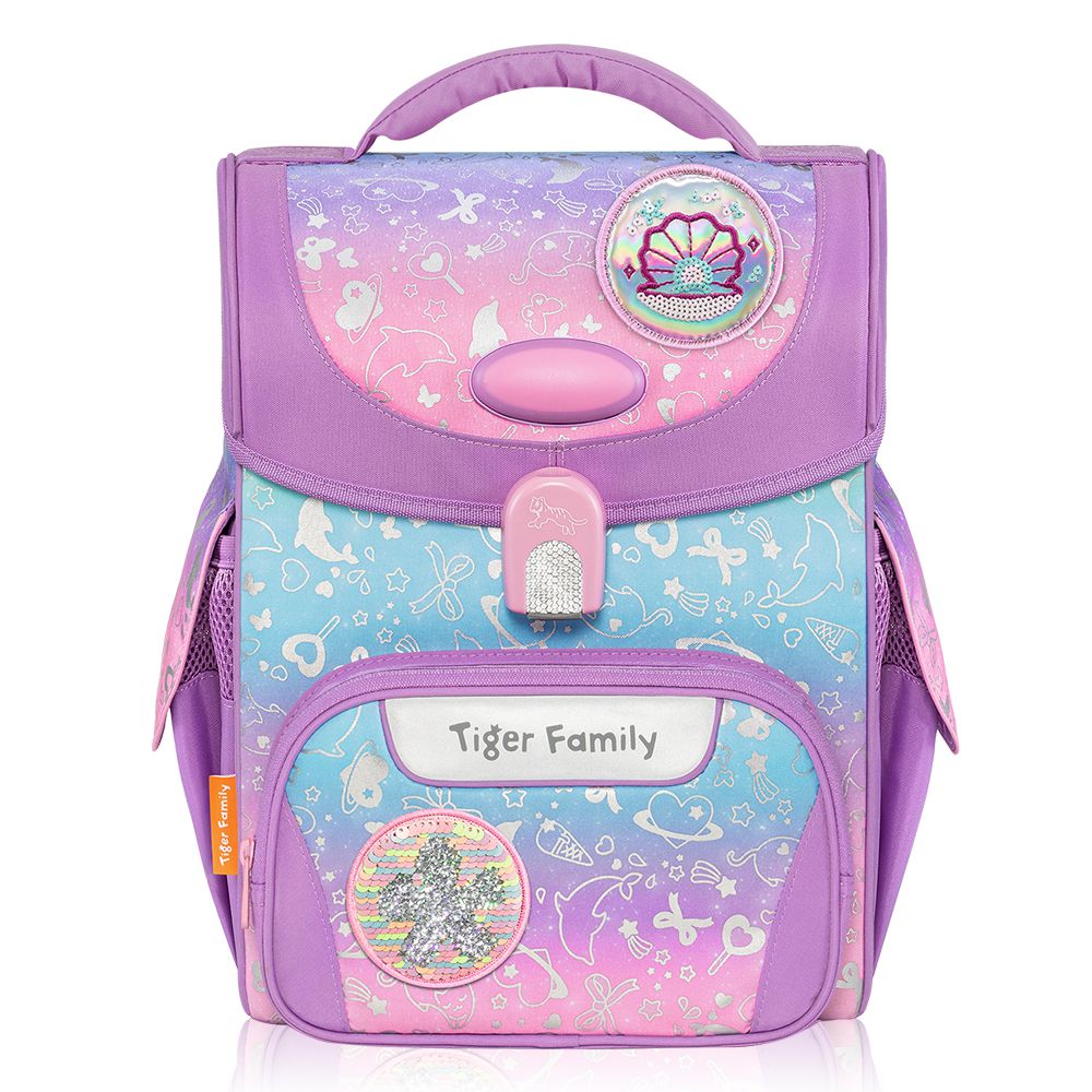 小學者超輕量護脊書包-粉紫樂園(安全燈Pro 2S)-(贈品：文具2件(文具組+作業袋)-雲寶&碧琪)-花色送完以其他樣式替代 不另行通知