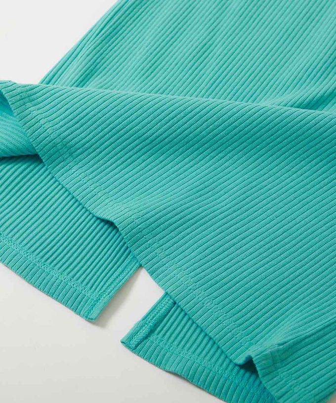 日本 devirock - 開叉羅紋鉛筆長裙-黑