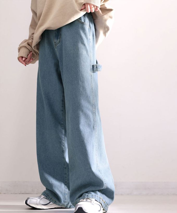 日本 Classical Elf - 超顯瘦厚磅百搭直筒褲-丹寧黑