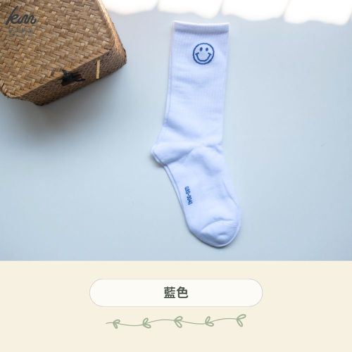 MIT台灣製 精梳棉2/2純棉女襪 滿滿微笑款-隨機出色 (12雙組)
