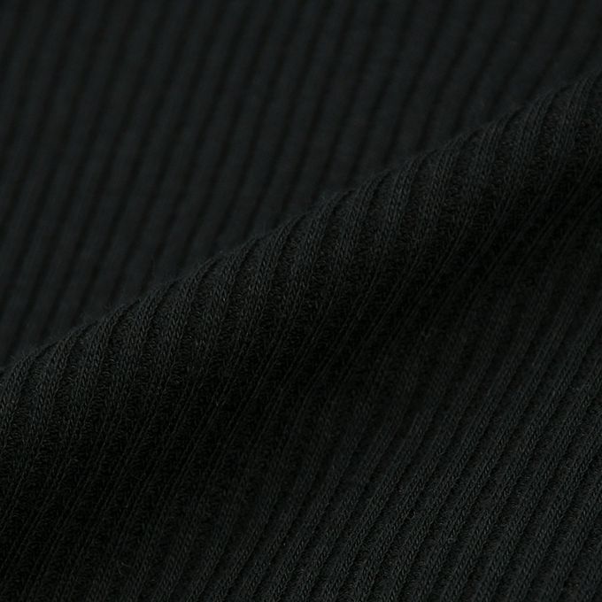 akachan honpo - 彈性羅紋內搭褲-木耳邊褲腳-黑色