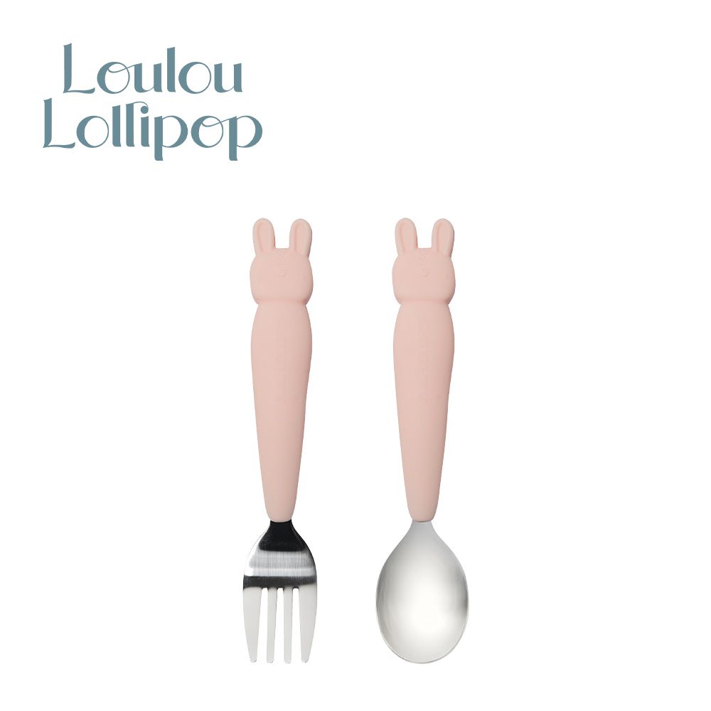Loulou Lollipop - 加拿大 動物造型 兒童304不鏽鋼叉匙組-甜心邦尼