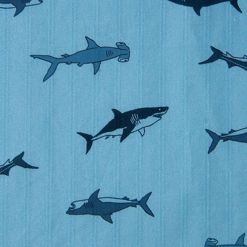 日本千趣會 - GITA 可當短褲2 WAY穿法的夏日甚平-鯊魚-水藍