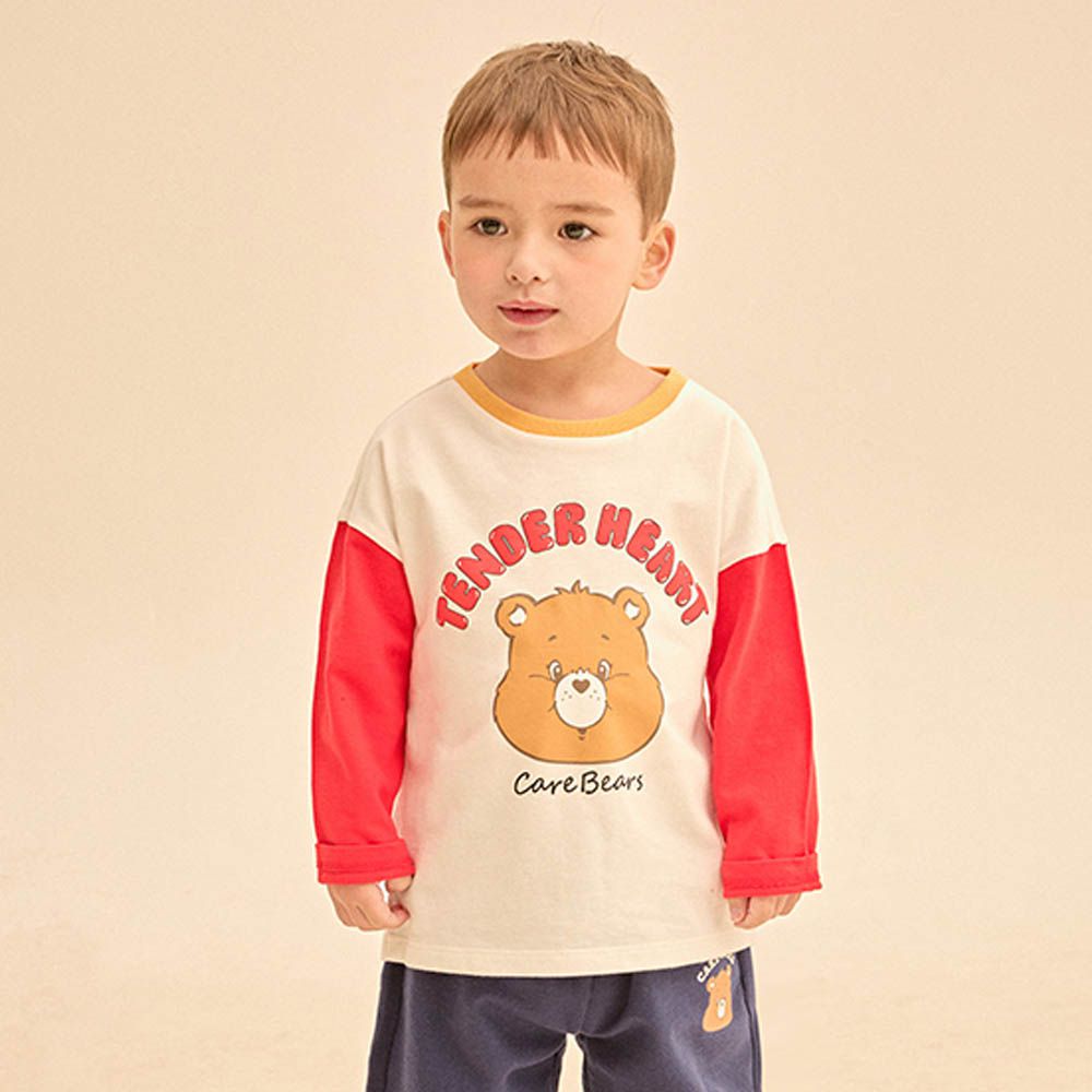 聯名款可愛熊熊長袖上衣-紅X白