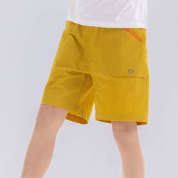 babybody - 防潑水吸濕快乾休閒短褲-撞色拉鍊-黃色