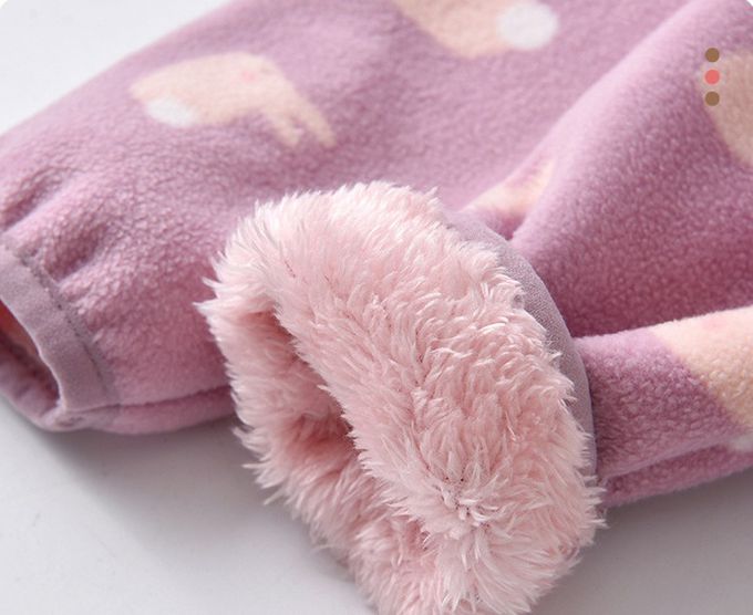 Fleece搖粒絨兒童外套(溫暖加絨)-紫色小兔