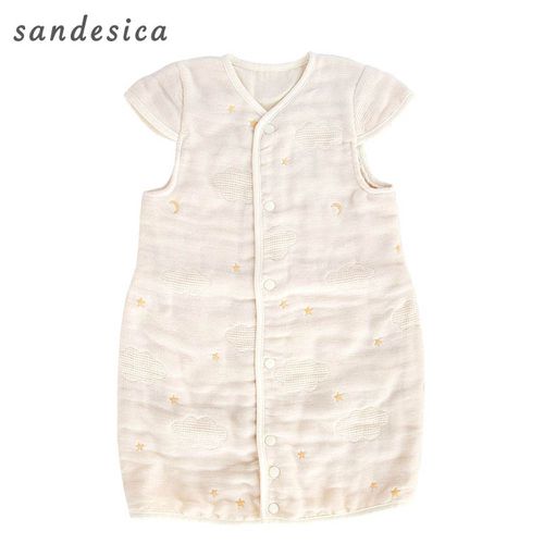嬰兒6層棉紗防踢被-米白色 (70~80cm)