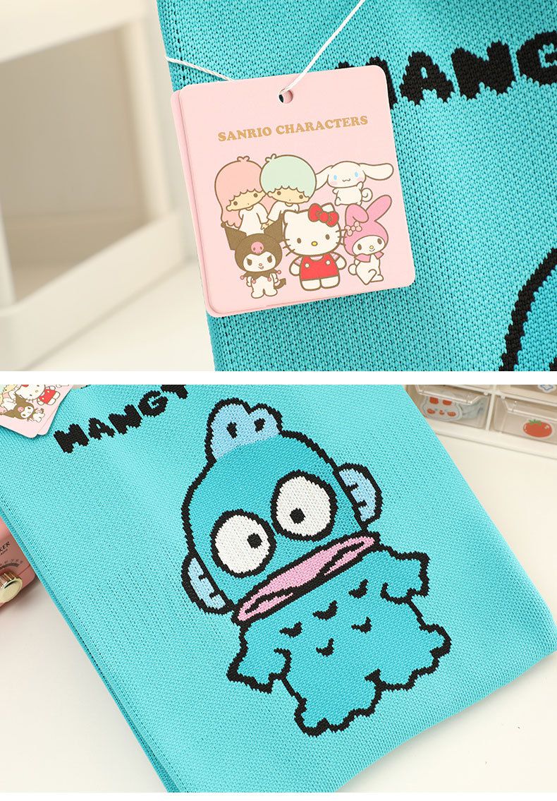 卡通便利針織手提袋-卡通人物庫洛米-紫色 (23x2x43cm)