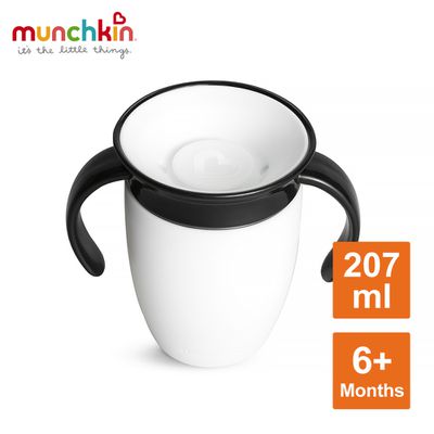 美國 munchkin - 360度防漏練習杯207ml-白