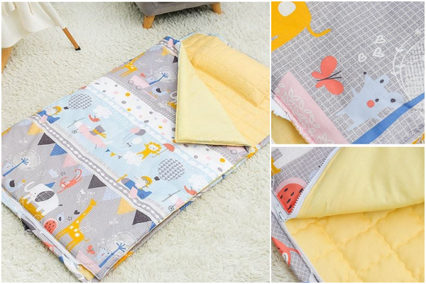 韓國 The Zari - 韓製純棉抗菌捲筒睡袋-動物派對-含枕頭/棉被/睡墊各一入