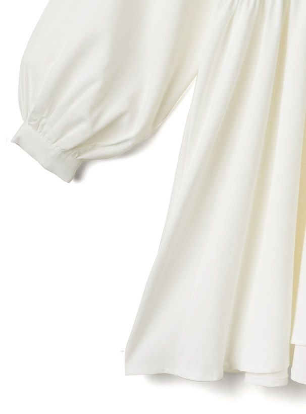 日本 GRL - 甜美翻領縮腰泡泡袖洋裝-黑